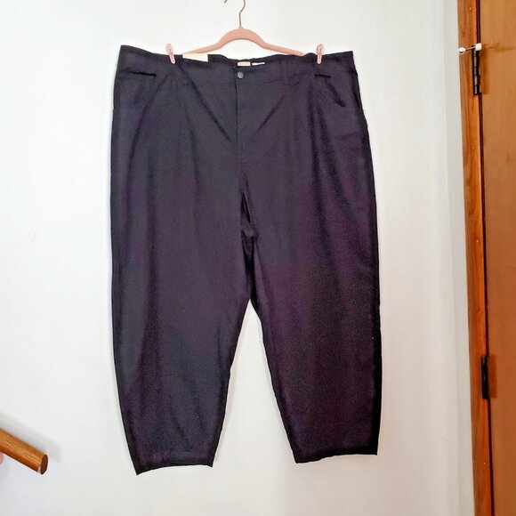Women's A New Day Pants Size 24 Black Stretch Tapered Leg High Rise Relaxed Fit - Picture 1 of 13